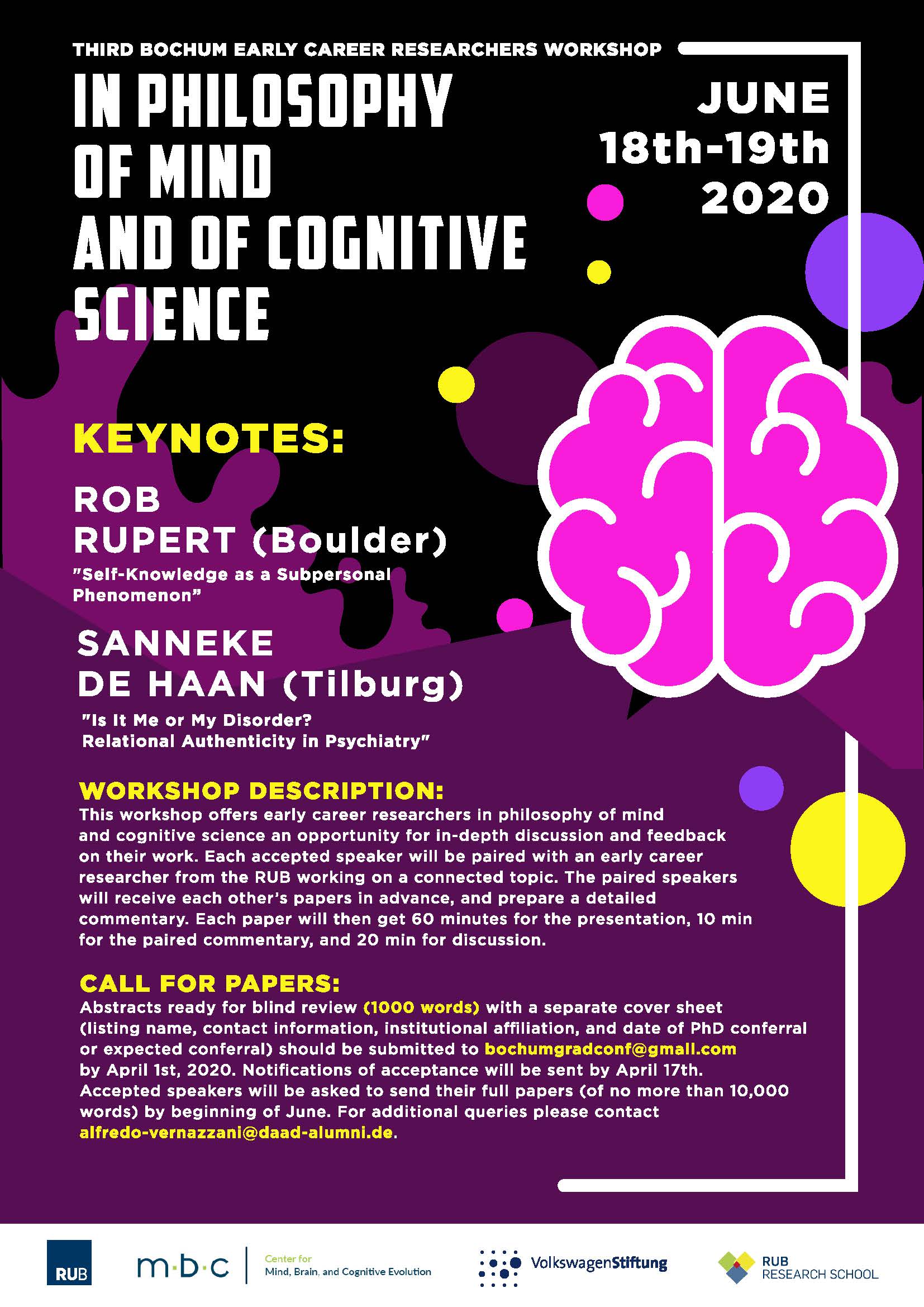 Third Bochum Early Career Researchers Workshop in Philosophy of Mind and of Cognitive Science