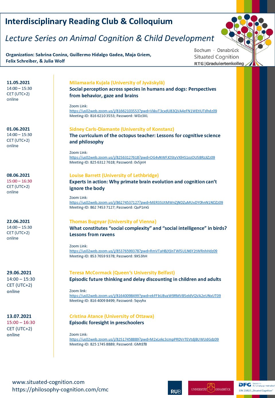 Interdisciplinary Reading Club & Colloquium: Lecture Series on Animal Cognition & Child Development