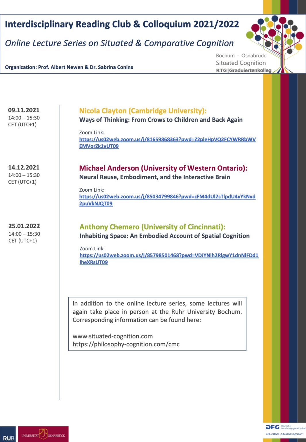 Interdisciplinary Reading Club & Colloquium:Online Lecture Series on Situated & Comparative Cognition